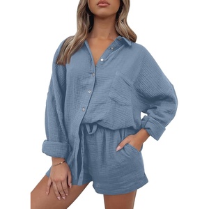 image:imageAUTOMET 2 Piece Sets For Women Lounge Wear Matching Two Piece Outfit01blue