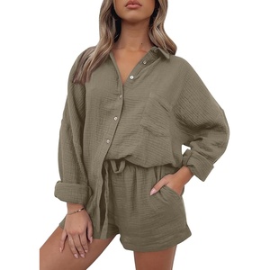 image:imageAUTOMET 2 Piece Sets For Women Lounge Wear Matching Two Piece Outfit01coffeegrey