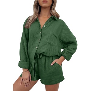 image:imageAUTOMET 2 Piece Sets For Women Lounge Wear Matching Two Piece Outfit01grassgreen