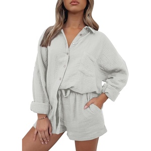 image:imageAUTOMET 2 Piece Sets For Women Lounge Wear Matching Two Piece Outfit01grey