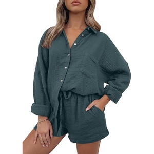 image:imageAUTOMET 2 Piece Sets For Women Lounge Wear Matching Two Piece Outfit01greyblue