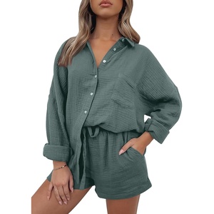 image:imageAUTOMET 2 Piece Sets For Women Lounge Wear Matching Two Piece Outfit01greygreen