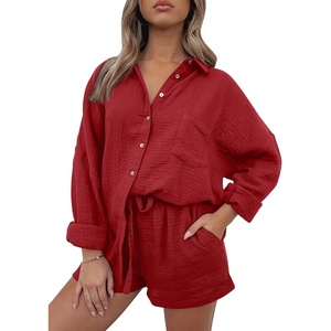 image:imageAUTOMET 2 Piece Sets For Women Lounge Wear Matching Two Piece Outfit01red