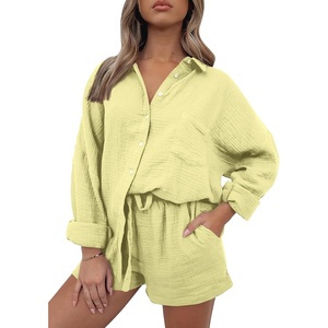 image:imageAUTOMET 2 Piece Sets For Women Lounge Wear Matching Two Piece Outfit01yellow
