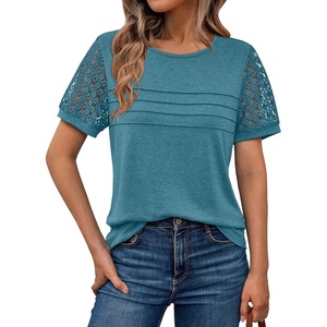 image:imageAUTOMET Short Sleeve Tops for Women Summer Dressy Casual Shirts 2026 BlouseBlue Green