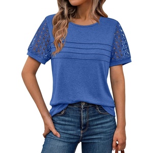 image:imageAUTOMET Short Sleeve Tops for Women Summer Dressy Casual Shirts 2026 BlouseCobalt Blue