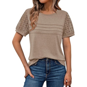 image:imageAUTOMET Short Sleeve Tops for Women Summer Dressy Casual Shirts 2026 BlouseKhaki