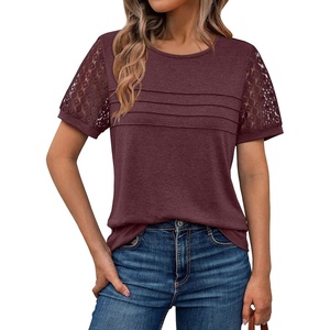image:imageAUTOMET Short Sleeve Tops for Women Summer Dressy Casual Shirts 2026 BlouseWine Red