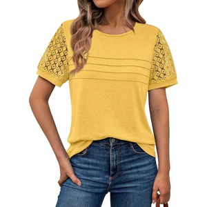 image:imageAUTOMET Short Sleeve Tops for Women Summer Dressy Casual Shirts 2026 BlouseYellow