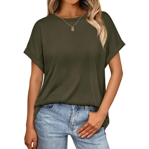 image:imageAUTOMET Womens Oversized Short Sleeve T Shirts Summer TopsArmy Green
