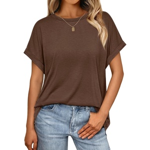 image:imageAUTOMET Womens Oversized Short Sleeve T Shirts Summer TopsBrown