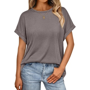 image:imageAUTOMET Womens Oversized Short Sleeve T Shirts Summer TopsCoffee Grey