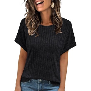 image:imageAUTOMET Womens Short Sleeve Tops Fall Shirts 2026 Lightweight SweaterBlack