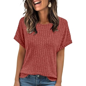 image:imageAUTOMET Womens Short Sleeve Tops Fall Shirts 2026 Lightweight SweaterRed