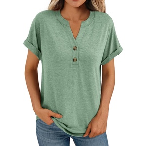 image:imageAUTOMET Womens Short Sleeve Tops Henley Dressy Casual Cute Summer Tops 2026Light Green