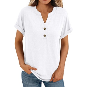 image:imageAUTOMET Womens Short Sleeve Tops Henley Dressy Casual Cute Summer Tops 2026White