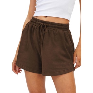 image:imageAUTOMET Womens Sweat Shorts with Pockets Casual Summer Comfy Lounge ShortsBrown