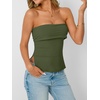 image:imageAUTOMET Going Out Tube Tops for Women 2026 Trendy Summer Off Shoulder Backless Cute Work Shirts Vacation Top Y2k OutfitsArmy Green