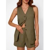 image:imageAUTOMET Summer Sets for Women Two Piece Vacation Outfits Short Set Button Down Business Casual Dressy 2 Piece Clothes 2026Camel