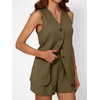 image:imageAUTOMET Summer Sets for Women Two Piece Vacation Outfits Short Set Button Down Business Casual Dressy 2 Piece Clothes 2026Camel