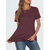 image:imageAUTOMET T Shirts Short Sleeve Crewneck Tees for Women Lightweight Soft Casual Summer Tops Clothes Spring Outfits 2026Wine