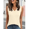 image:imageAUTOMET Tank Top Women Summer 2026 V Neck Sleeveless Tee Cute ShirtsCream