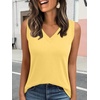 image:imageAUTOMET Tank Top Women Summer 2026 V Neck Sleeveless Tee Cute ShirtsYellow