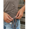 image:imageAUTOMET Tank Tops for Women Summer Sleeveless Loose Fit T Shirts Drawstring TeeCoffee Grey