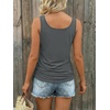 image:imageAUTOMET Tank Tops for Women Summer Sleeveless Loose Fit T Shirts Drawstring TeeDark Grey