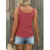 image:imageAUTOMET Tank Tops for Women Summer Sleeveless Loose Fit T Shirts Drawstring TeeRose Red