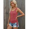 image:imageAUTOMET Tank Tops for Women Summer Sleeveless Loose Fit T Shirts Drawstring TeeRose Red