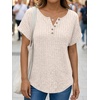 image:imageAUTOMET Women Tops Summer Sweaters Short Sleeve V Neck Henley Shirts Dressy Button BlousesApricot