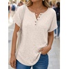 image:imageAUTOMET Women Tops Summer Sweaters Short Sleeve V Neck Henley Shirts Dressy Button BlousesApricot