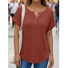 image:imageAUTOMET Women Tops Summer Sweaters Short Sleeve V Neck Henley Shirts Dressy Button BlousesMaple