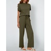 image:imageAUTOMET Womens 2 Piece Matching Lounge Sets 2026 Summer Mock Neck Sweatsuits Short Sleeve Loungewear Travel OutfitsArmygreen
