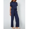 image:imageAUTOMET Womens 2 Piece Matching Lounge Sets 2026 Summer Mock Neck Sweatsuits Short Sleeve Loungewear Travel OutfitsNavyblue