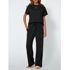 image:imageAUTOMET Womens 2 Piece Matching Lounge Sets 2026 Summer Mock Neck Sweatsuits Short Sleeve Loungewear Travel OutfitsTrue Black