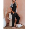 image:imageAUTOMET Womens 2 Piece Pajama Set Summer Lounge Sets Sleepwear with PocketsBlackgrey