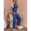 image:imageAUTOMET Womens 2 Piece Pajama Set Summer Lounge Sets Sleepwear with PocketsBlue