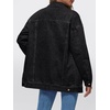 image:imageAUTOMET Womens Button Down Oversized Jeans Jacket with PocketsBlack