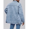 image:imageAUTOMET Womens Button Down Oversized Jeans Jacket with PocketsLight Blue