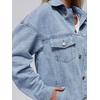 image:imageAUTOMET Womens Button Down Oversized Jeans Jacket with PocketsLight Blue