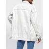 image:imageAUTOMET Womens Button Down Oversized Jeans Jacket with PocketsWhite
