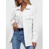 image:imageAUTOMET Womens Button Down Oversized Jeans Jacket with PocketsWhite