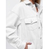 image:imageAUTOMET Womens Button Down Oversized Jeans Jacket with PocketsWhite