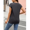 image:imageAUTOMET Womens Cap Sleeve Shirts Summer Soft Business Casual Tops for WorkBlackgrey