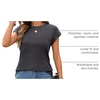 image:imageAUTOMET Womens Cap Sleeve Shirts Summer Soft Business Casual Tops for WorkBlackgrey