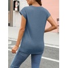 image:imageAUTOMET Womens Cap Sleeve Shirts Summer Soft Business Casual Tops for WorkBlue