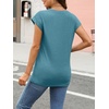 image:imageAUTOMET Womens Cap Sleeve Shirts Summer Soft Business Casual Tops for WorkBluegreen