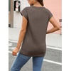 image:imageAUTOMET Womens Cap Sleeve Shirts Summer Soft Business Casual Tops for WorkCoffeegrey